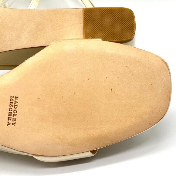 Badgley Mischka Size 9.5 Ivory Satin Jeweled Wedges Dress‎ Sandals Heels Shoes - Picture 12 of 14
